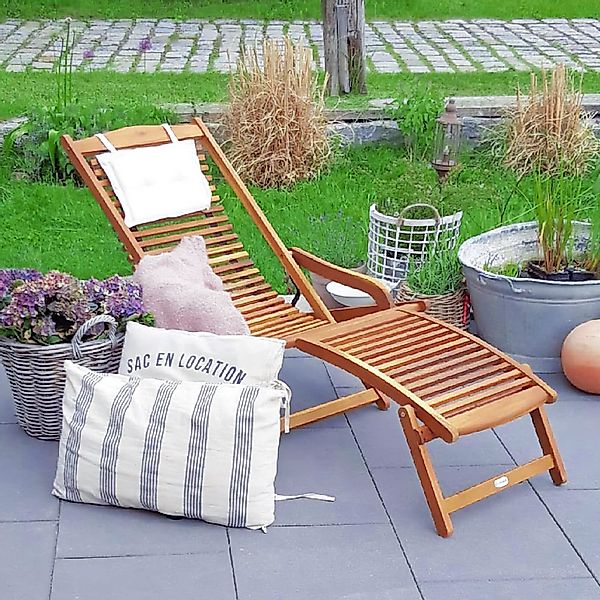 Casaria Gartenliege, Akazien Holz klappbar Ergonomisch günstig online kaufen