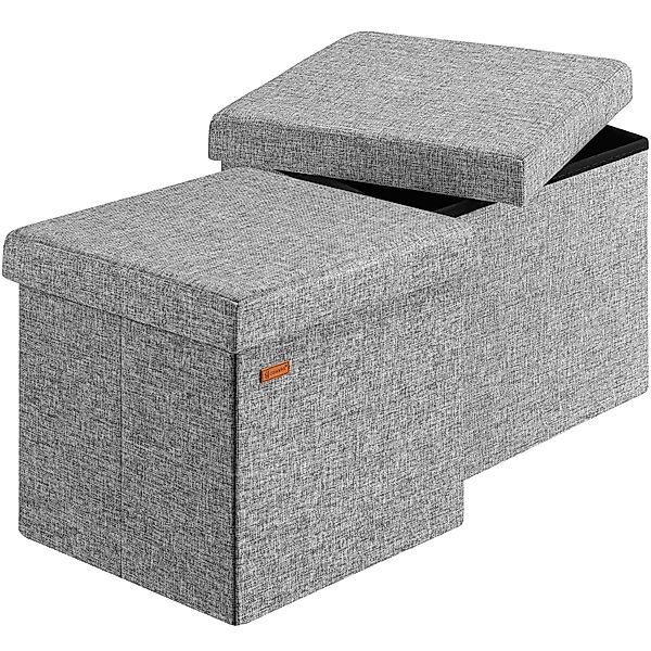 Casaria Sitzhocker, mit Stauraum Grau Faltbar günstig online kaufen