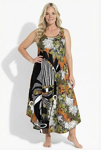 Ulla Popken Maxikleid Midikleid Maske A-Linie Rundhals ärmellos günstig online kaufen