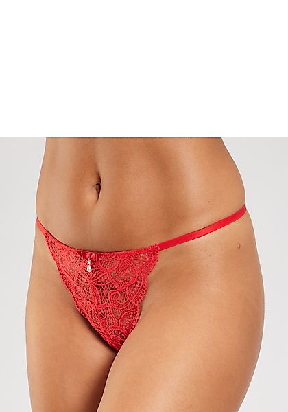 LASCANA String "Nikoletta" aus floraler Spitze mit Accessoire in Perlenopti günstig online kaufen