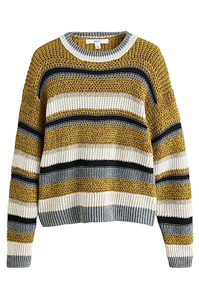 Next Rundhalspullover Gestreifter Rundhalspullover in Relaxed günstig online kaufen