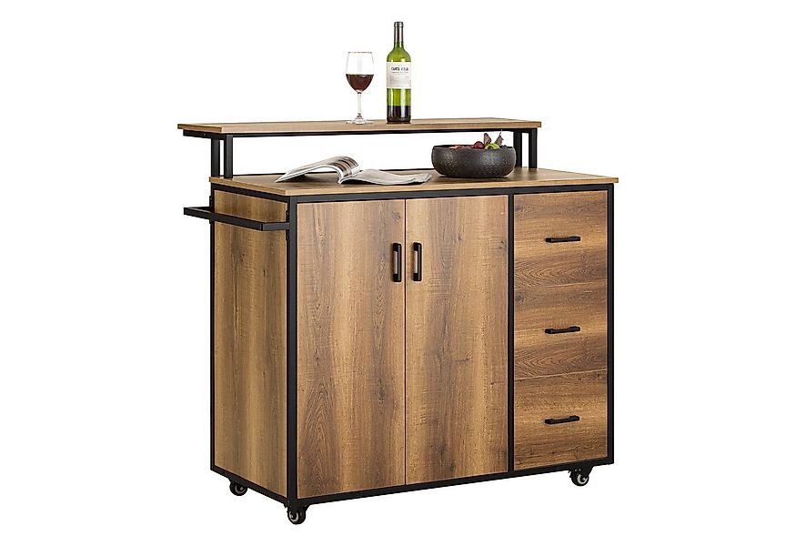 SoBuy Küchenwagen KNL02, mit Arbeitsplatte Kücheninsel mit Türen und Schubl günstig online kaufen