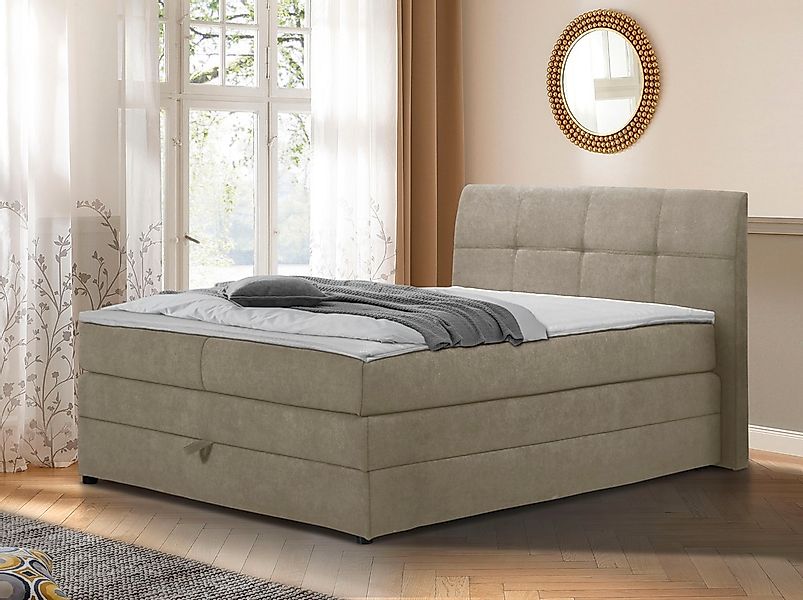 Home affaire Boxspringbett "Finja" besonders komfortable Liegehöhe, mit pra günstig online kaufen