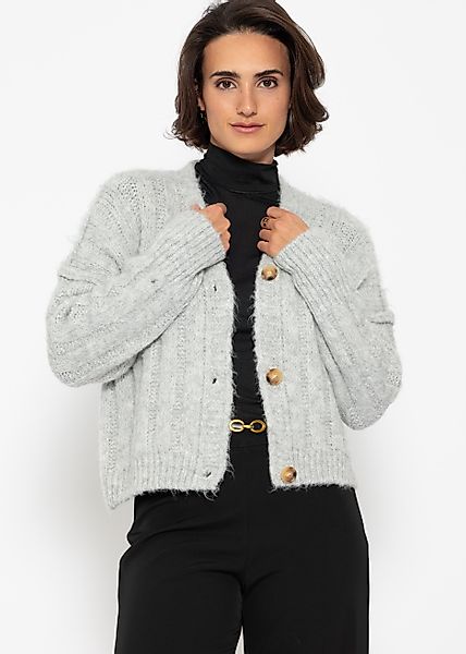 SASSYCLASSY Cardigan Strickcardigan Damen mit Rippstruktur günstig online kaufen