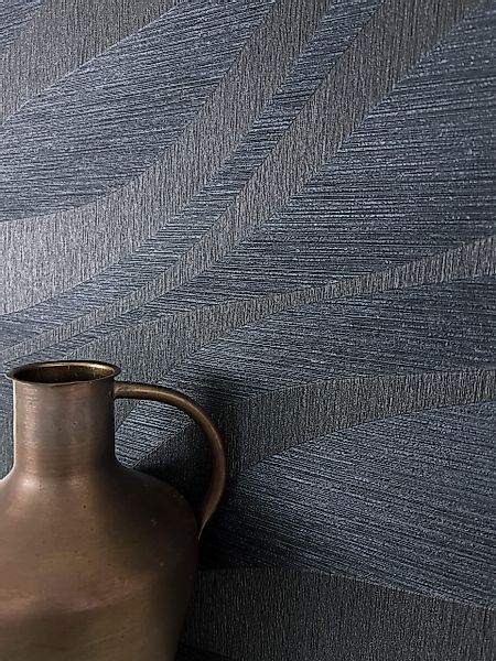 Newroom Vliestapete, Blau Tapete Glamour Wellen günstig online kaufen
