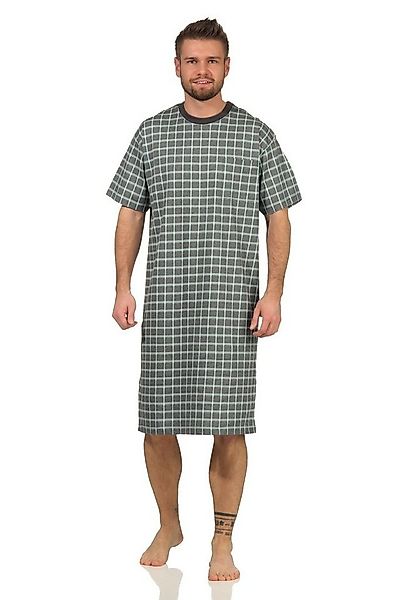 Normann Pyjama Herren Nachthemd kurzarm in Karo Optik - auch in Übergrößen günstig online kaufen