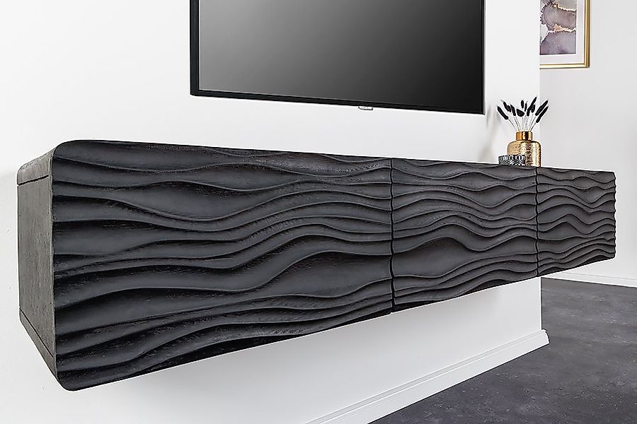 riess-ambiente TV-Board WAVE 160cm schwarz (Einzelartikel, 1 St), Wohnzimme günstig online kaufen