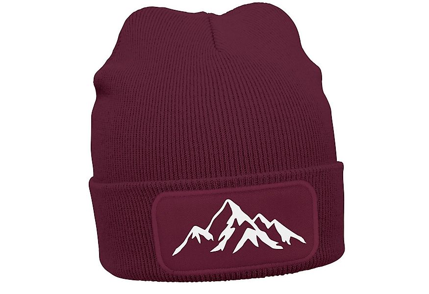 Neverless Strickmütze Damen Beanie mit Patch Berge Natur Outdoor Aufdruck P günstig online kaufen