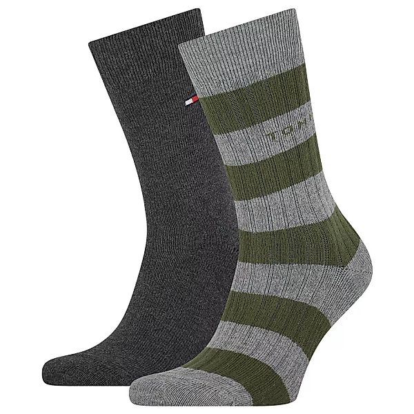 Tommy Hilfiger Seasonal Rib Rugby Socken 2 Paare EU 43-46 Olive günstig online kaufen