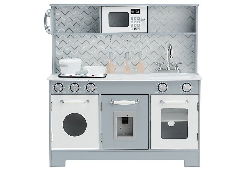 COSTWAY Spielküche Kinderküche, aus Holz, mit Licht & Zubehör günstig online kaufen