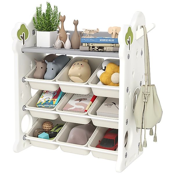 AIYAPLAY Kinderregal Spielzeugregal HDPE Cremeweiß 77L x 42B x 94H cm günstig online kaufen
