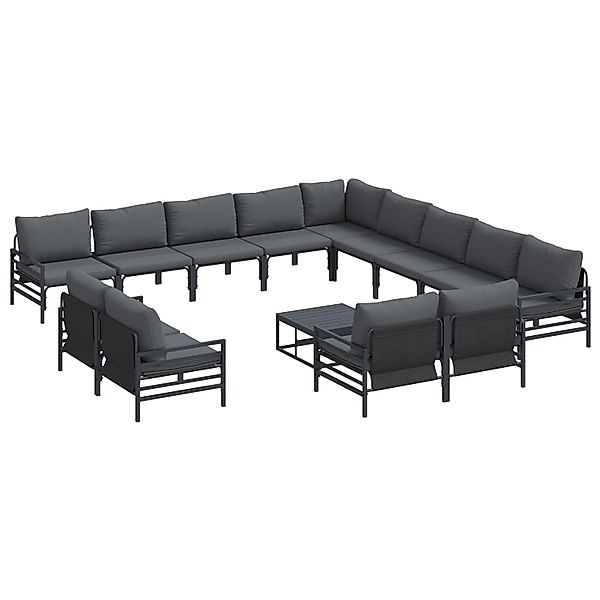 vidaXL Garten-Sofa-Set 14-Tlg Anthrazit Stahl 3379039 günstig online kaufen