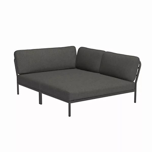 Modulares Gartensofa Level Cozy textil grau / Tiefe Sitzfläche - Eckmodul r günstig online kaufen