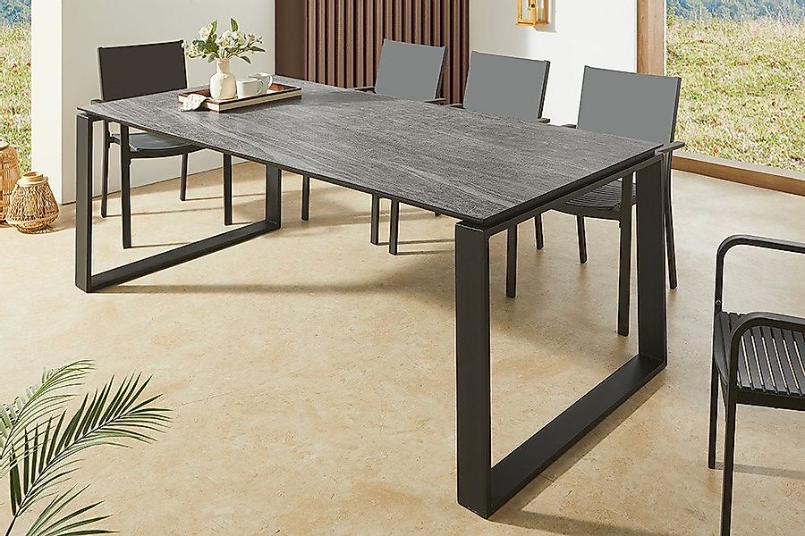 riess-ambiente Gartentisch FLOATING 210cm anthrazit - Keramik, Kufen-Metall günstig online kaufen