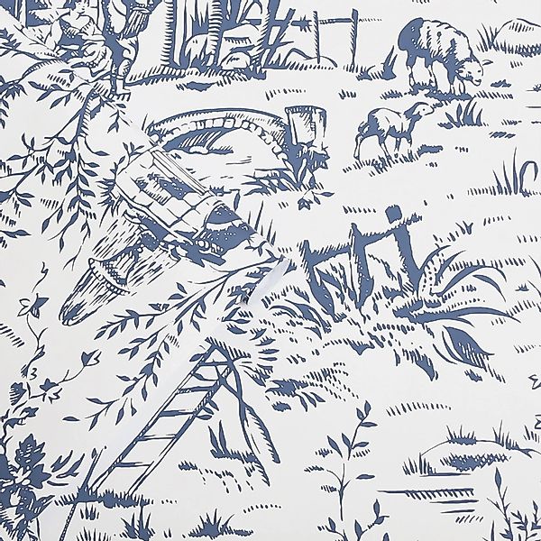 LAURA ASHLEY Vliestapete Toile de Jouy, texturiert, floral, (1 St), 10mx52c günstig online kaufen