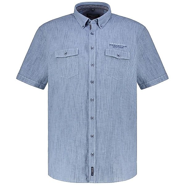 CASA MODA Freizeithemd mit Leinen Farbe blau Größe: XXL günstig online kaufen