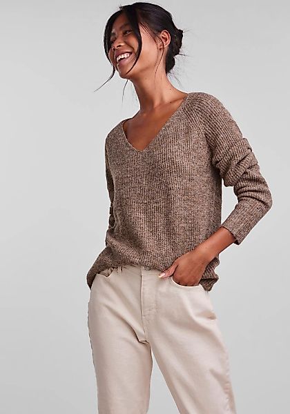 pieces V-Ausschnitt-Pullover PCELLEN LS V-NECK KNIT günstig online kaufen