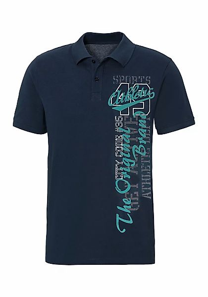 John Devin Poloshirt mit großem Druck vorn aus Baumwoll-Piqué günstig online kaufen