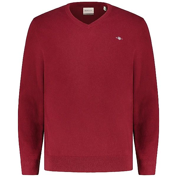 Gant Feinstrickpullover mit Lammwolle Farbe dunkelrot Größe: 3XL günstig online kaufen