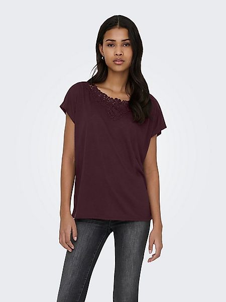 ONLY Spitzenshirt ONLWINNIE S/S TOP CS JRS Polyester, regular fit günstig online kaufen