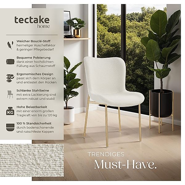 tectake Esszimmerstuhl Polsterstuhl (Set, 2 St), günstig online kaufen