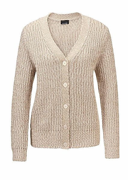 GOLDNER Strickjacke "Kurzgröße Langarm Strickjacke mit V-Ausschnitt" günstig online kaufen