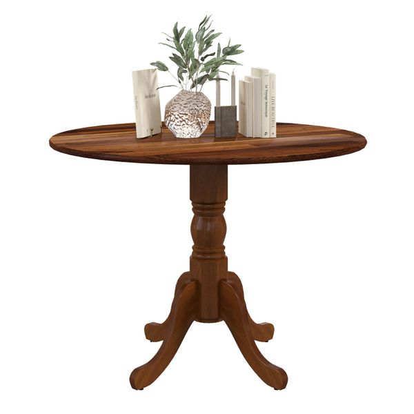 COSTWAY Esstisch, runder Küchentisch aus Massivholz, günstig online kaufen