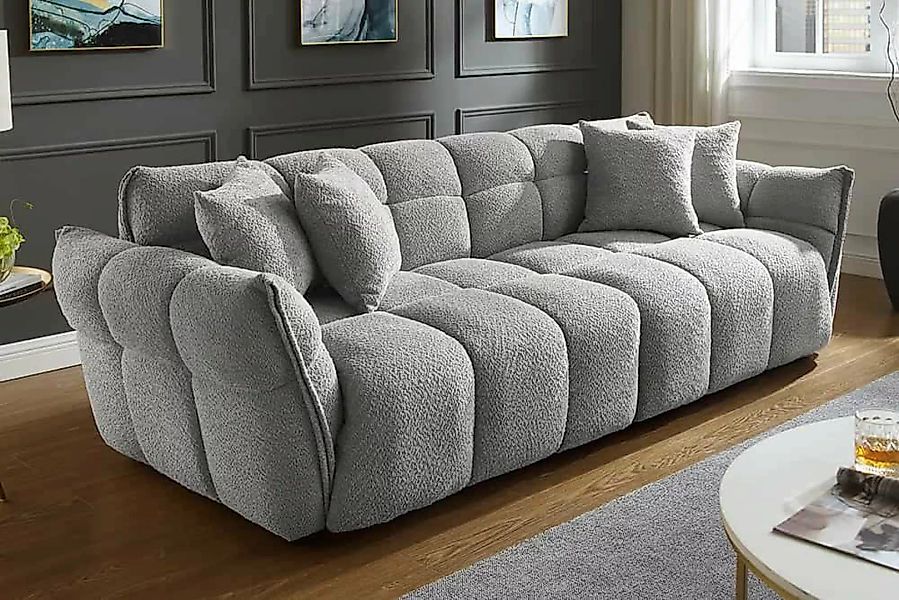 riess-ambiente 3-Sitzer CLOUD 260cm grau · XXL Couch mit Boucléstoff-Bezug günstig online kaufen