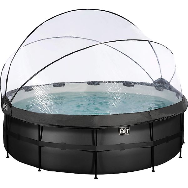 Exit Black Leather Pool Schwarz ø 427 x 122 cm Sandfilterp., Abdeckung, Wär günstig online kaufen
