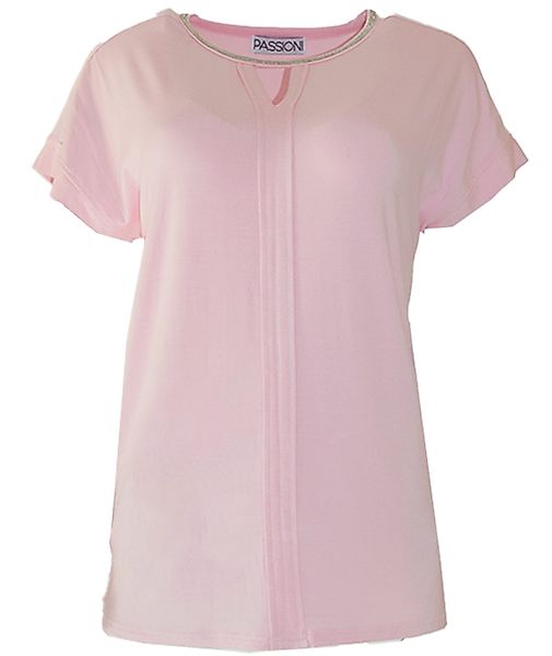 Passioni T-Shirt mit Cut-Out Kragen und günstig online kaufen