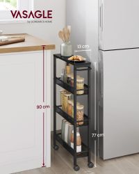 VASAGLE Beistellwagen, Rollwagen 4 Ebenen, Küchenwagen günstig online kaufen