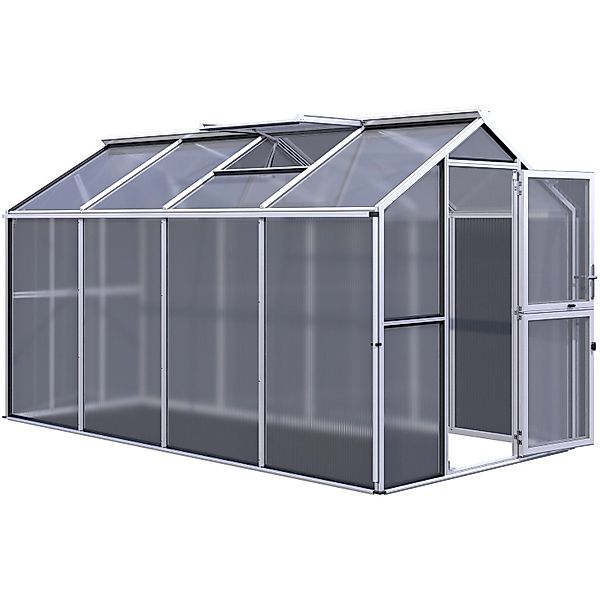 KGT Gewächshaus Galant IV Aluminiumfarben 8,8 m² günstig online kaufen