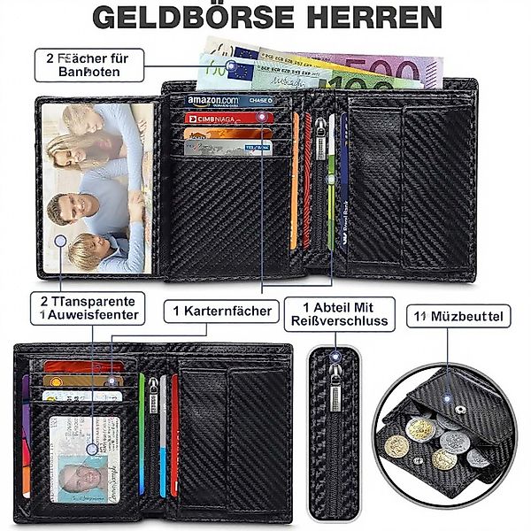 TEEHON Geldbörse Herren mit RFID-Technologie, Geldbeutel günstig online kaufen