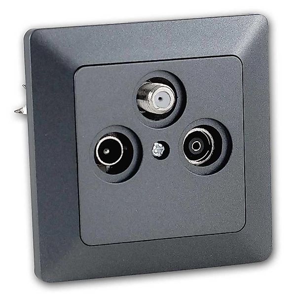 ChiliTec MILOS Antennendose TVRadioSAT Anthrazit mit Rahmen günstig online kaufen