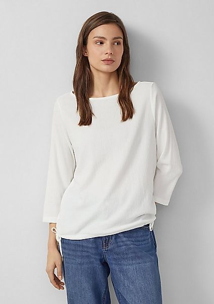 s.Oliver 3/4-Arm-Shirt T-Shirt Strukturierte Shirt-Bluse mit U-Boot-Ausschn günstig online kaufen