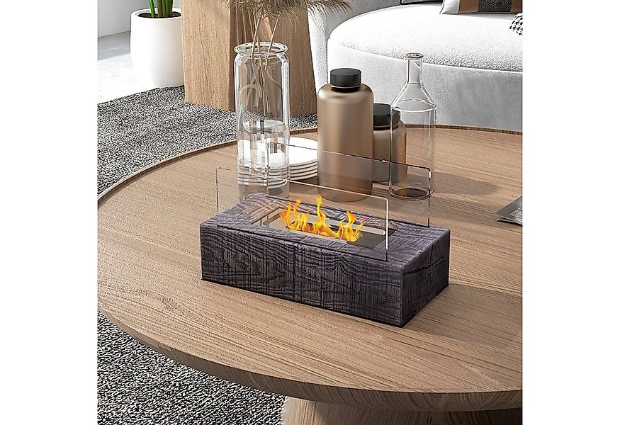 HOMCOM Echtfeuer-Dekokamin 1000BTU Tischfeuer, 0,15L Bio-Ethanol Kamin (Eth günstig online kaufen