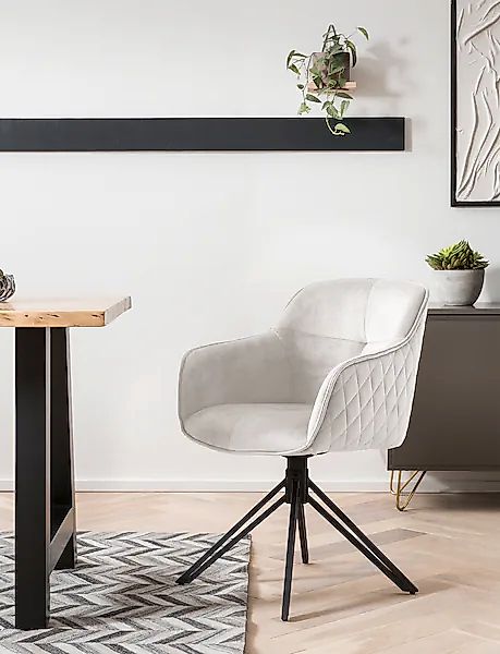 SalesFever Armlehnstuhl »Stilvoller Esszimmerstuhl« () mit 360° Drehfunktio günstig online kaufen