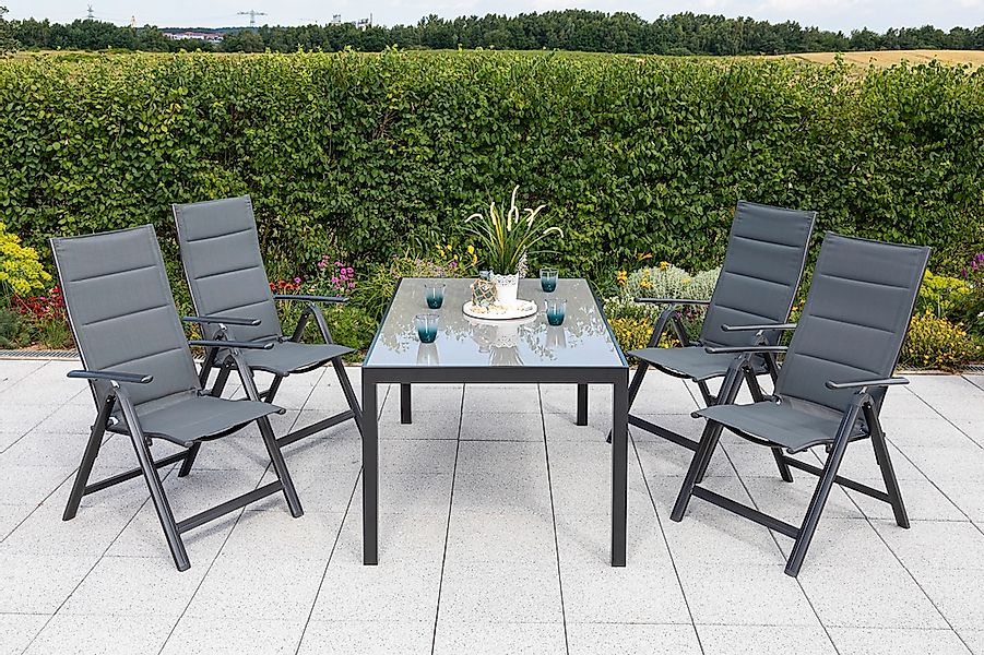 MERXX Garten-Essgruppe "Taviano", (Set, 5 tlg.), 4 Klappsessel, 5-fach vers günstig online kaufen