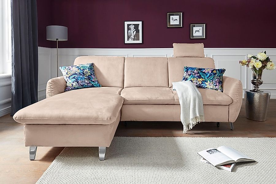 sit&more Ecksofa »Daytona L-Form«, mit Federkern, einer Kopfstütze und wahl günstig online kaufen
