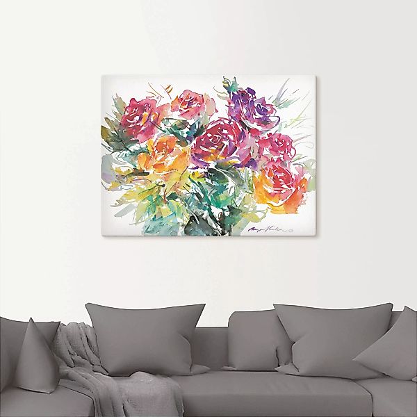 Artland Wandbild "Rosenstrauß", Blumen, (1 St.), als Leinwandbild, Poster i günstig online kaufen