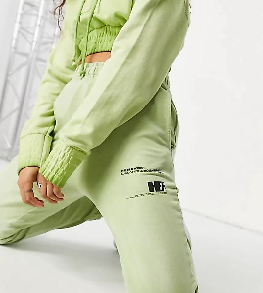 COLLUSION – Schmal geschnittene Jogginghose in Grün mit ausgebleichter Wasc günstig online kaufen