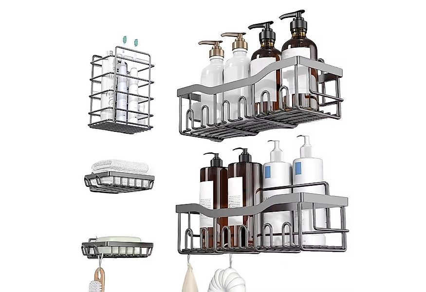 Refined Living Duschregal Duschablage ohne Bohren 5 Stück Edelstahl Ecke Ba günstig online kaufen