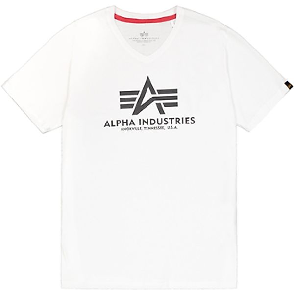 Alpha Industries  T-Shirt Basic V-Neck T - white günstig online kaufen