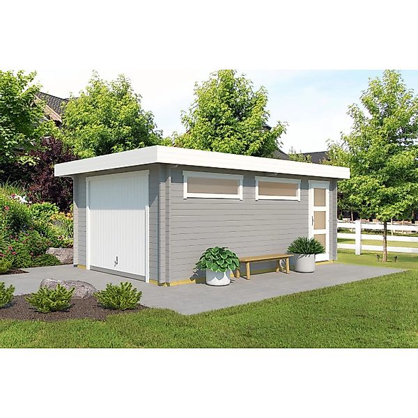 Lasita Garage Canberra Set mit Schwingtor 360 cm x 540 cm Lichtgrau günstig online kaufen