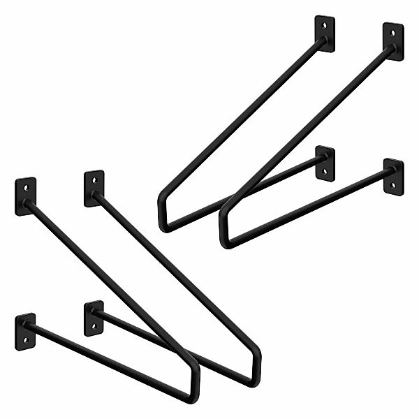 ML-Design 4 Stück Regalhalterung 265 mm Schwarz aus Stahl Haarnadel Schwebe günstig online kaufen
