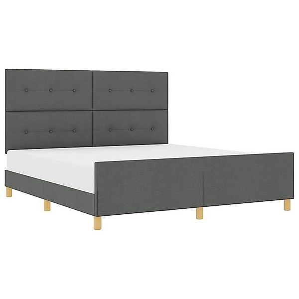 vidaXL Bett Bettgestell Dunkelgrau 180x200 cm Stoff (1-tlg) günstig online kaufen