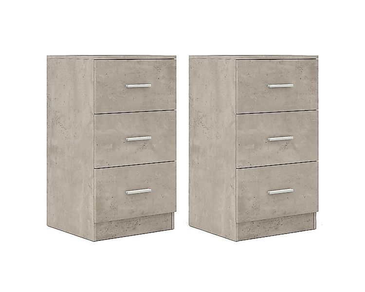 COSTWAY Nachttisch (2-St), mit 3 Schubladen, Büroschrank Beistelltisch 37x3 günstig online kaufen