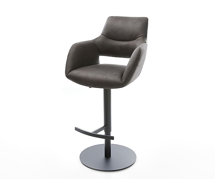Barstuhl Yago-Flex Mikrofaser Anthrazit Vintage Drehfuß höhenverstellbar Me günstig online kaufen