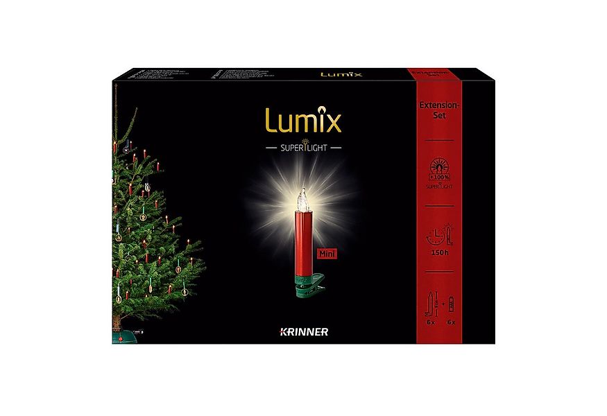 lumix LED-Christbaumkerzen LUMIX SuperLight Metallic Rot Mini Erweiterung günstig online kaufen