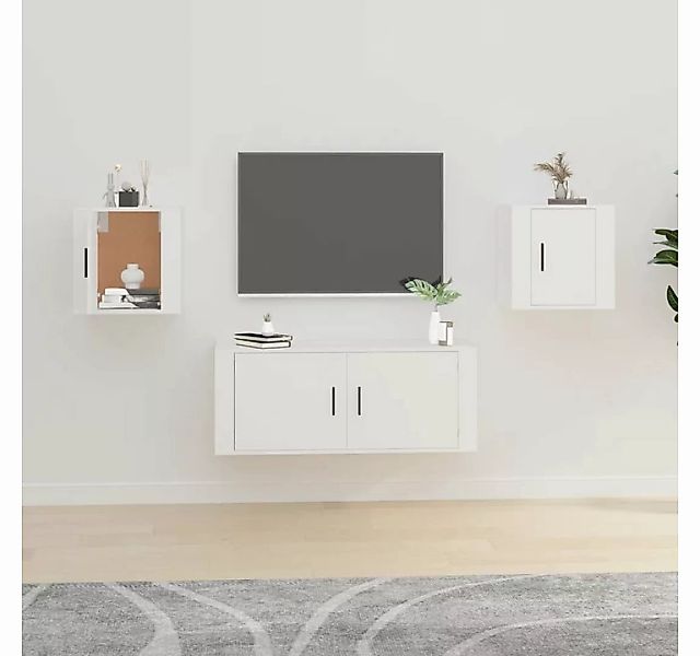 furnicato TV-Schrank TV-Wandschränke 2 Stk. Weiß 40x34,5x40 cm günstig online kaufen